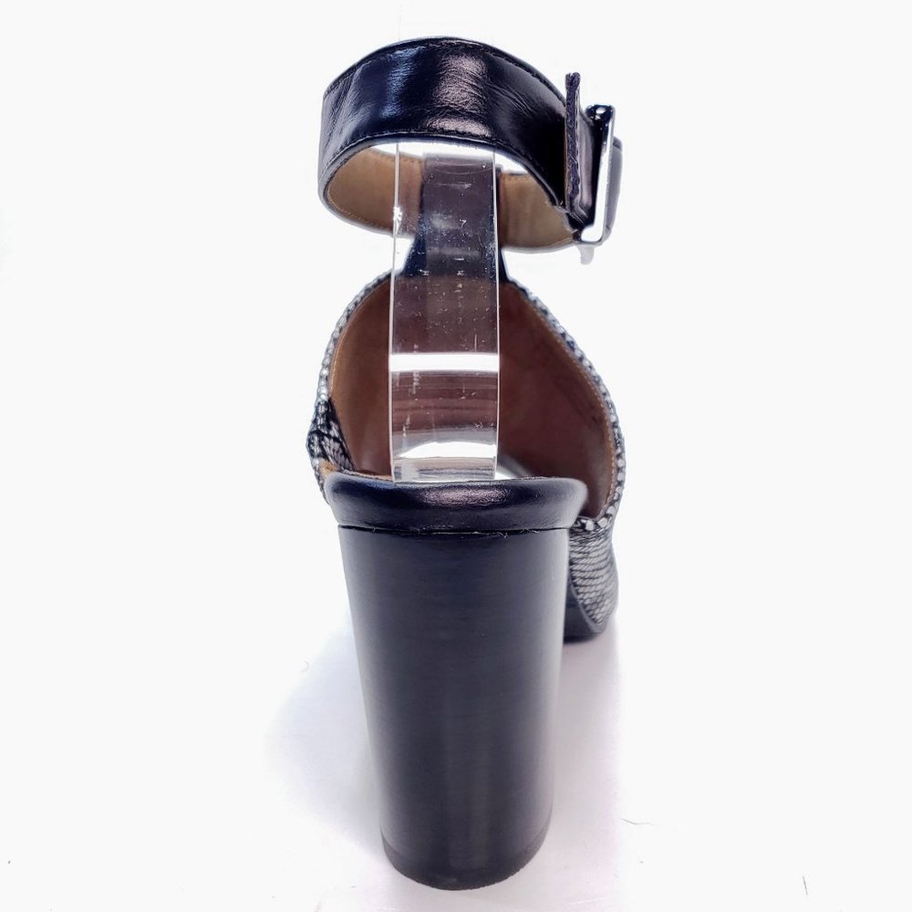 Nib Vionic Leather Snake Stacked Heel Peep Toe Sl… - image 3